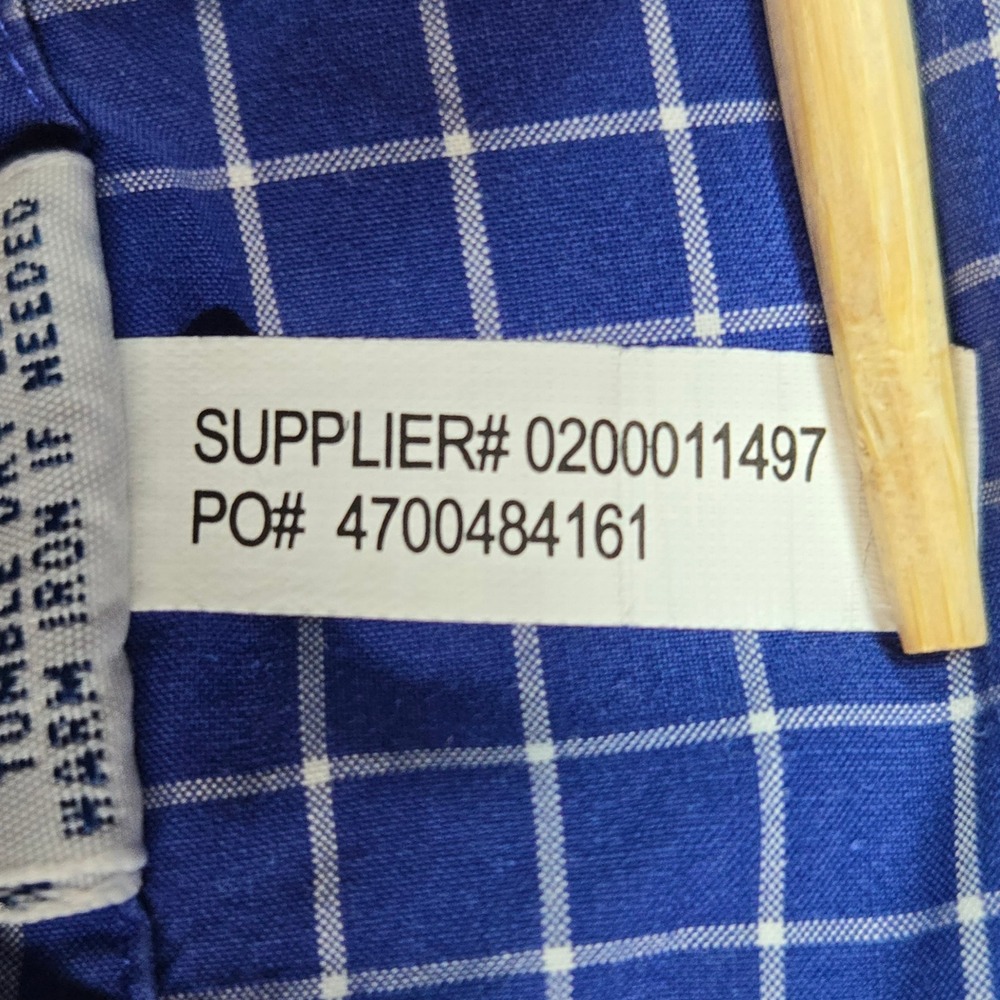 Ralph Lauren Button Down Shirt Mens XL Blue Windowpane Check Long Sleeve Cotton - Picture 10 of 14